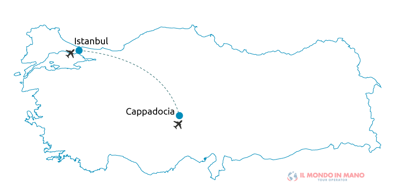 Mappa itinerario tour Meraviglie della Cappadocia