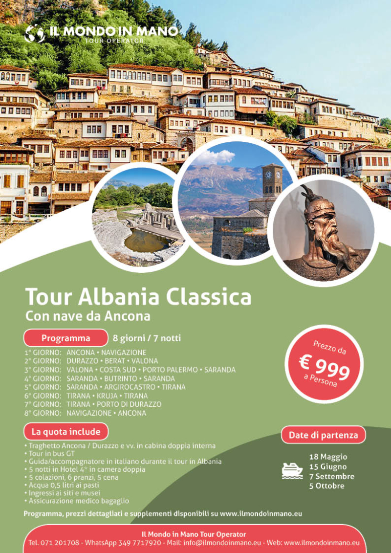 Tour Albania Classica in nave da Ancona